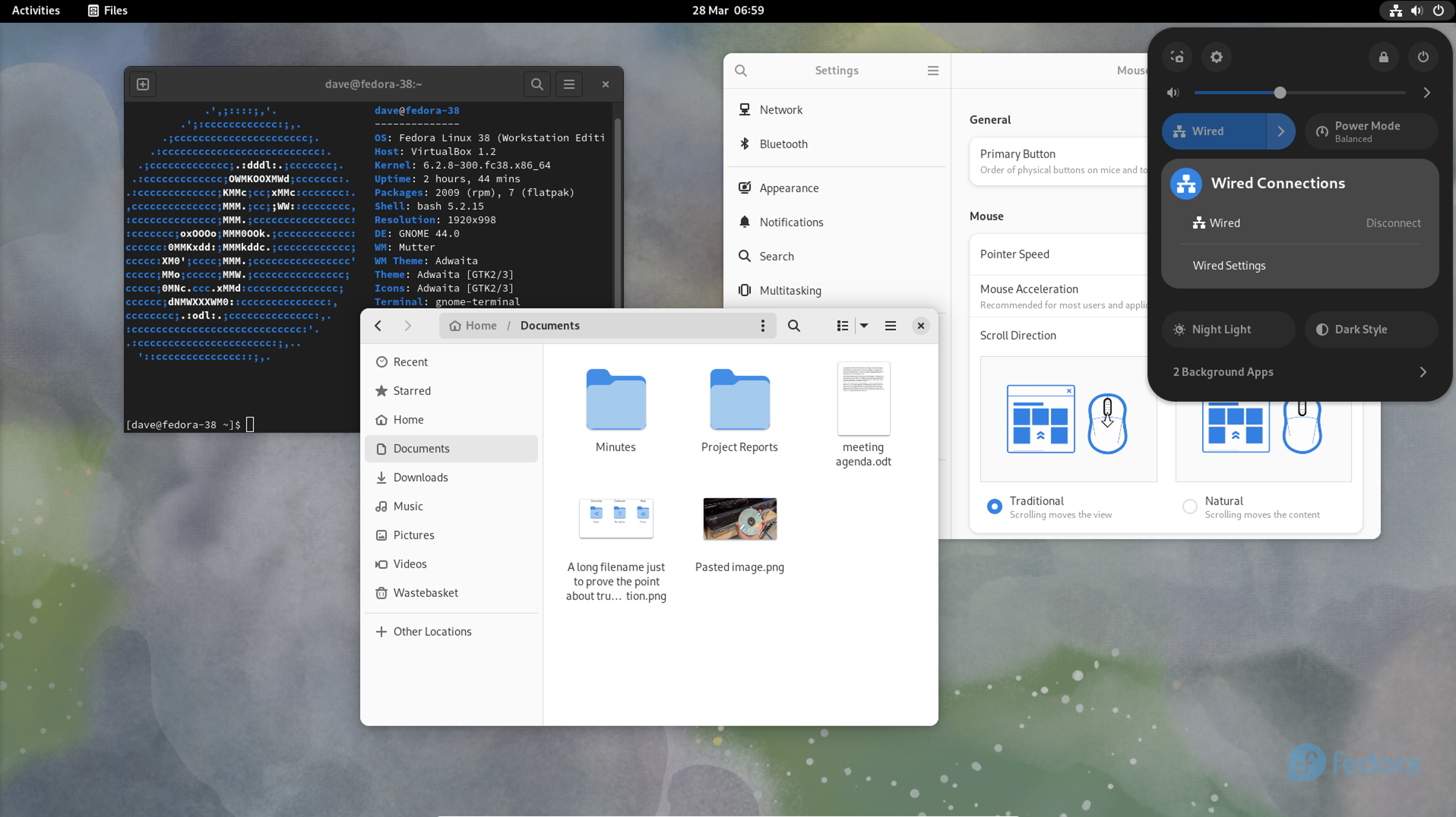 Fedora Gnome Desktop