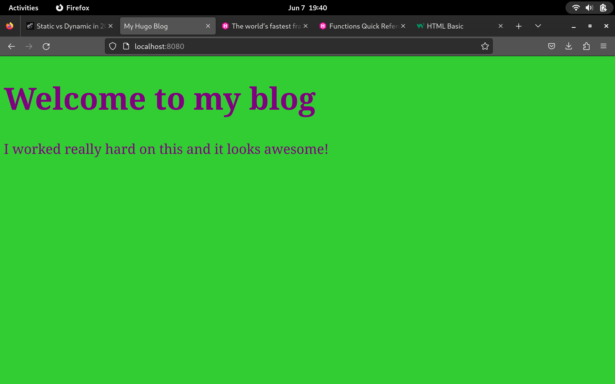 Wonderful Hugo Blog Example Page Screenshot